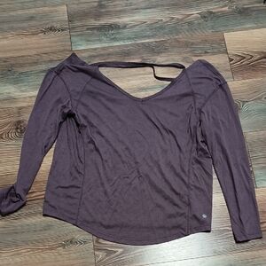 Apana Asymmetrical Purple Long Sleeve Blouse